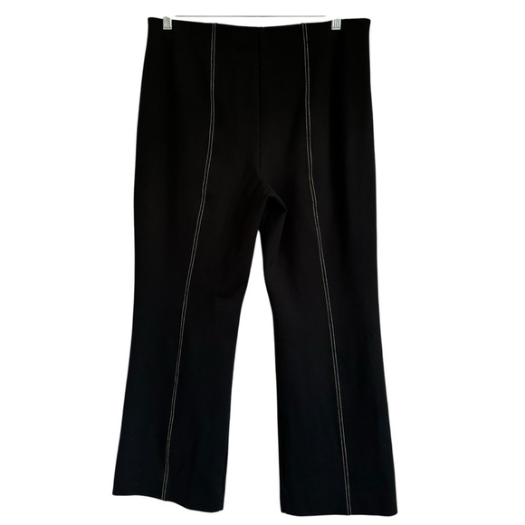 ANTHROPOLOGIE THE ESSENTIAL CROP FLARE BLACK PANTS SIZE LARGE - Picture 6 of 13